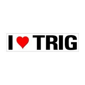  I Heart Love Trig   Window Bumper Sticker: Automotive