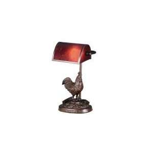  Rooster Mica Bankers Table Lamp 11 H Meyda 82301: Home 