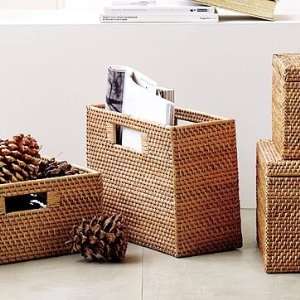 west elm Modern Weave Divided Magazine Basket, Natural  