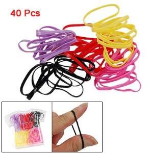   Plastic T Shirt Shape Case 5 Colored Rubber Ponytail Hair Bands Pack