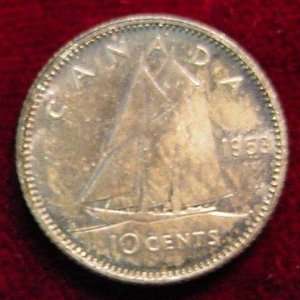  Circulated 1953 Canadian Silver Dime 