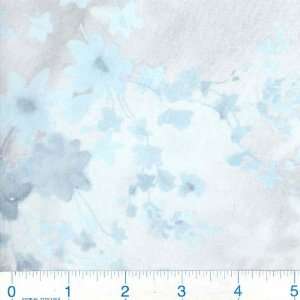  56 Wide Shimmering Chiffon Floral Aqua Smoke Fabric By 