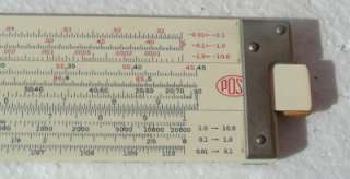 FREDERICK POST CO VERSALOG NO 1460 TRIG 12 INCH SLIDE RULE BROWN 