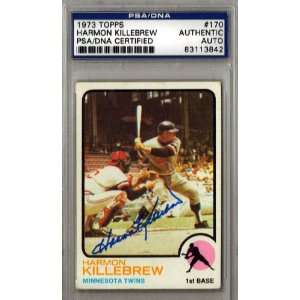  Harmon Killebrew Autographed 1973 Topps Card PSA/DNA 