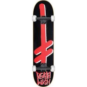  Deathwish Gang Logo Complete Skateboard   8.0 Black/Red w 