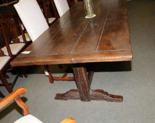 Oak Country Refectory Trestle Table Kitchen Dining  