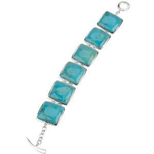  Barse Genuine Turquoise Link Bracelet Jewelry