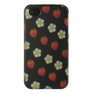  Strawberry and White Flowers on Black Base Design Snap on 
