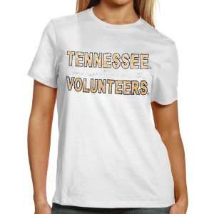 Tennessee Volunteers Ladies White Distressed Foil Pride T 