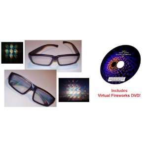  Fireworks Glasses with Plastic Frames   2 pair   with Virtual 