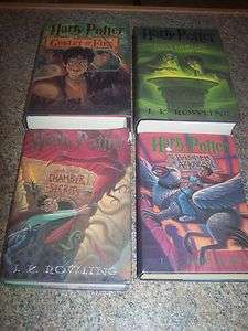 Set of 4 Harry Potter Hardcover Books 1st Edition GREAT LOT  