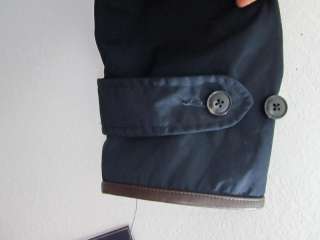 695 Men Polo Ralph Lauren Trench Parka Jacket Coat Leather Trim+ 