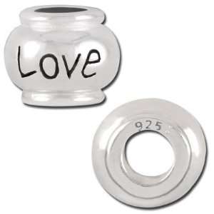  10mm Love Rondelle   Sterling Silver Large Hole Bead: Arts 