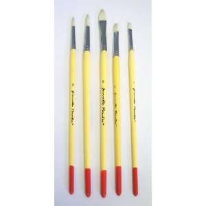  Guerrilla Painter Medium Handle Bristle Brush, Set of 5 