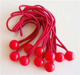 HEAVY DUTY PREMIUM RED BALL BUNGEES / BUNGEE 25 Lot  