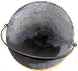 VERY OLD CONE SHAPED LARGE 14 1/2 METAL FIRE BUCKET  