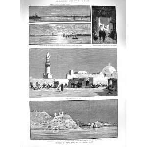  1883 EGYPT ARABIAN MOUNTAIN S EDFOU ESNEH BAZAAR NILE 