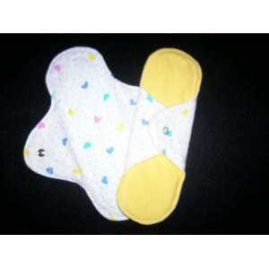  1 Cloth (Flannel) Menstrual Pad, Heart Lemon, Medium 