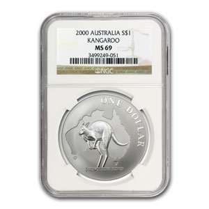    2000 1 oz Australian Silver Kangaroo NGC MS 69 Toys & Games