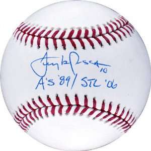 Tony LaRussa Autographed Baseball with As 89 and Stl 06 Inscription 