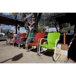     Colorful Chairs at the Snow Cap Drive In Seligman Arizona 24 X 17