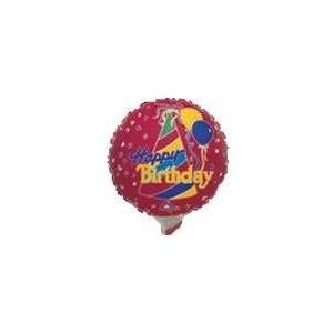  7 Airfill Red Bday Party Hat M557   Mylar Balloon Foil 