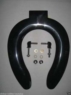 221044 Elongated Black Commercial Plastic Toilet Seat  
