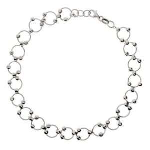  Beaded Circle Link Sterling Silver Anklet Eves Addiction 