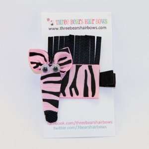  Pink Zebra Hair Clip Beauty