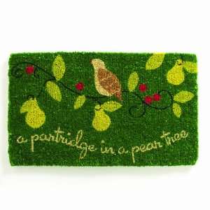  Partridge in a Pear Tree Coir Doormat: Patio, Lawn 