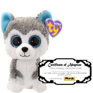  Ty Beanie Boo Slush the Husky with Adoption Certificate 