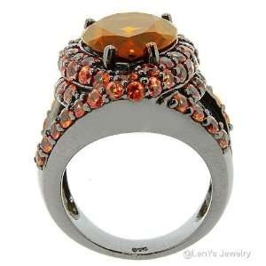 LenYa Specials   Womens Gorgeous Silver Ring with AAA Grade Brown 