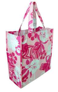 Hawaiian Style Eco Totes Bag ~ Pink Flower (Large)  