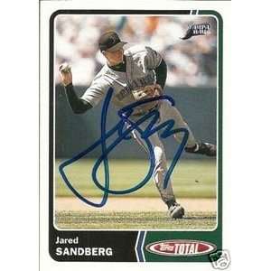  Jared Sandberg Signed Tampa Rays 2003 Topps Total Card 