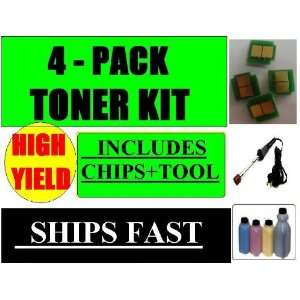   3505 4 PACK Color Toner Refill SET + Chips and Tool: Office Products