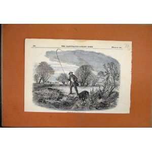   Trolling For Jack The Big Fish Rod River Old Print: Home & Kitchen