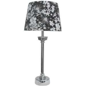  Florrie Black And White Floral Table Lamp: Home 