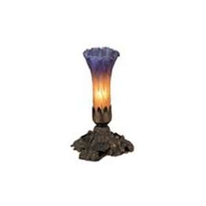  8H Amber/Purple Pond Lily Accent Lamp