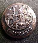 OLD CALIFORNIA EUREKA 5/8 BRASS SCREWBACK SIDE HAT BUTTON GOLD RUSH