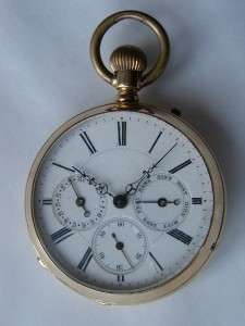 Antique Gold J.Balmer Calendar complication watch c1880.14k gold,90g 
