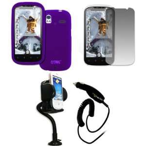  EMPIRE HTC Amaze 4G Purple Silicone Skin Case Cover + 360 