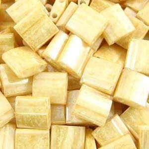 LT Caramel Tila Beads 7.2 Gram Tube By Miyuki Are a 2 Hole Flat Square 