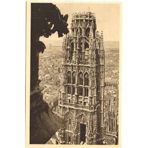   Vintage Postcard View of Beurre Tower   Rouen France 