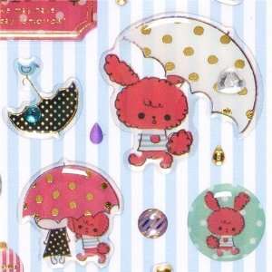 Chou fleur Epoxy stickers with pink rabbit and cat Toys 