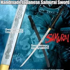   Japanese Samurai Katana Sword With Tiger Tsuba