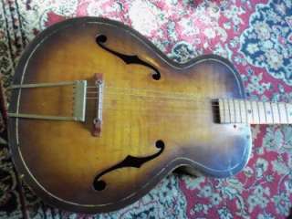 Early Vintage Tigerwood Maple Looking Archtop Hollow Body Guitar KAY 