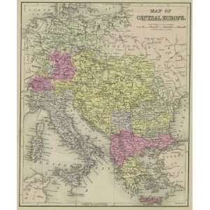    Mitchell 1879 Antique Map of Central Europe