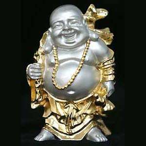  Gold Gilded Pewter Laughing Buddha 