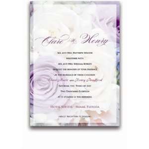   Rectangular Wedding Invitations   Rose Bouquet Glee