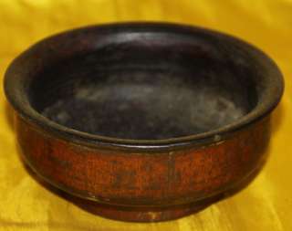   Real Old Antique Tibetan Buddhism Carved Root Offering Bowl